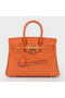 Hermes Birkin 30CM Tote Bag Orange Original Leather H30 Silver Replica