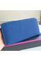 Hermes Blue Clemence Azap Zipped Wallet Replica