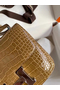 Hermes Constance 24 Handmade Bag In Light Brown Alligator Crocodile Skin Replica