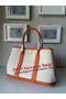 Hermes Garden Party 30CM Bag Canvas Leather H11S Orange Replica