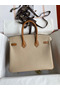 Hermes HSS Birkin 25 Bicolor Bag in Trench and Gold Epsom Calfskin Replica