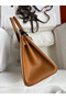 Hermes HSS Birkin 25 Bicolor Bag in Trench and Gold Epsom Calfskin Replica
