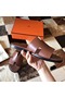 Hermes Izmir Sandals In Camarel Swift Leather Replica