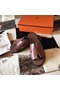 Hermes Izmir Sandals In Camarel Swift Leather Replica