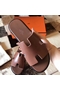 Hermes Izmir Sandals In Camarel Swift Leather Replica