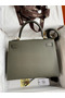 Hermes Kelly Sellier 28 Handmade Bag In Vert De Gris Epsom Calfskin Replica