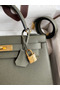 Hermes Kelly Sellier 28 Handmade Bag In Vert De Gris Epsom Calfskin Replica