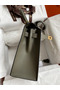 Hermes Kelly Sellier 28 Handmade Bag In Vert De Gris Epsom Calfskin Replica