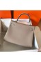 Hermes original Togo leather kelly bag KL320 grey Replica