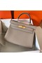Hermes original Togo leather kelly bag KL320 grey Replica