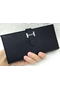 Hermes Bearn Japonaise Bi-Fold Wallet Litchi Leather A208 Black Replica