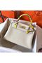 Hermes Kelly 28cm Shoulder Bags Togo Leather KL28 Cream White Replica