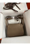 Hermes Mini Lindy Handmade Bag In Taupe Clemence Leather Replica