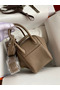 Hermes Mini Lindy Handmade Bag In Taupe Clemence Leather Replica