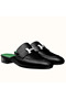 Hermes Trocadero Mules In Black Goatskin Replica