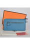 Hermes Zipper Cards Wallet Togo Leather A908 Blue Replica