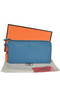 Hermes Zipper Cards Wallet Togo Leather A908 Blue Replica