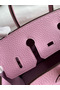 Hermes Birkin 25 Retourne Handmade Bag In Mauve Sylvestre Clemence Leather Replica