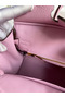 Hermes Birkin 25 Retourne Handmade Bag In Mauve Sylvestre Clemence Leather Replica