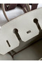Hermes Birkin 25 Retourne Handmade Bag In Pearl Grey Clemence Leather Replica