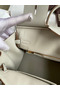 Hermes Birkin 25 Retourne Handmade Bag In Pearl Grey Clemence Leather Replica