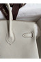 Hermes Birkin 25 Retourne Handmade Bag In Pearl Grey Clemence Leather Replica