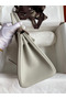 Hermes Birkin 25 Retourne Handmade Bag In Pearl Grey Clemence Leather Replica