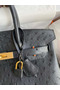 Hermes Birkin 30 Retourne Handmade Bag In Black Ostrich Leather Replica