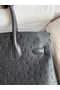 Hermes Birkin 30 Retourne Handmade Bag In Black Ostrich Leather Replica