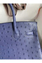 Hermes Birkin 30 Retourne Handmade Bag In Blue Iris Ostrich Leather Replica