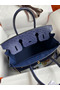 Hermes Birkin 30 Retourne Handmade Bag In Blue Iris Ostrich Leather Replica