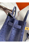 Hermes Birkin 30 Retourne Handmade Bag In Blue Iris Ostrich Leather Replica