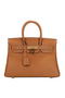 Hermes Birkin 30CM Tote Bag Camel Original Leather H30 Gold Replica