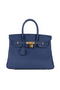 Hermes Birkin 30CM Tote Bag RoyalBlue Original Leather H30 Gold Replica