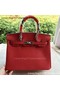 Hermes Birkin 30CM Tote Bags Red Calfskin Leather BK30 Silver Replica