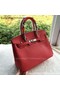 Hermes Birkin 30CM Tote Bags Red Calfskin Leather BK30 Silver Replica