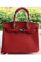 Hermes Birkin 30CM Tote Bags Red Calfskin Leather BK30 Silver Replica
