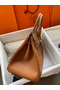 Hermes Birkin 35 Retourne Handmade Bag In Gold Clemence Leather Replica