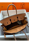 Hermes Birkin 35 Retourne Handmade Bag In Gold Clemence Leather Replica