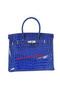 Hermes Birkin 35CM Tote Bag Blue Iridescent Croco Leather Silver Replica