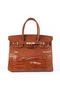 Hermes Birkin 35CM Tote Bag Brown Iridescent Croco Leather Gold Replica