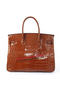 Hermes Birkin 35CM Tote Bag Brown Iridescent Croco Leather Gold Replica