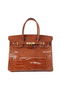 Hermes Birkin 35CM Tote Bag Brown Iridescent Croco Leather Gold Replica