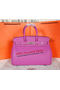 Hermes Birkin 35CM Tote Bag Lavender Original Grainy Leather H35 Silver Replica