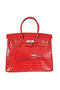 Hermes Birkin 35CM Tote Bag Red Iridescent Croco Leather Silver Replica
