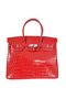 Hermes Birkin 35CM Tote Bag Red Iridescent Croco Leather Silver Replica