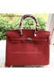 Hermes Birkin 35CM Tote Bag Red Litchi Leather BK35 Silver Replica