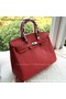 Hermes Birkin 35CM Tote Bag Red Litchi Leather BK35 Silver Replica