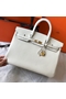 Hermes Birkin 40 Handmade Bag In White Clemence Leather Replica