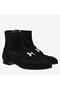 Hermes Black Suede Saint Honore Ankle Boots Replica